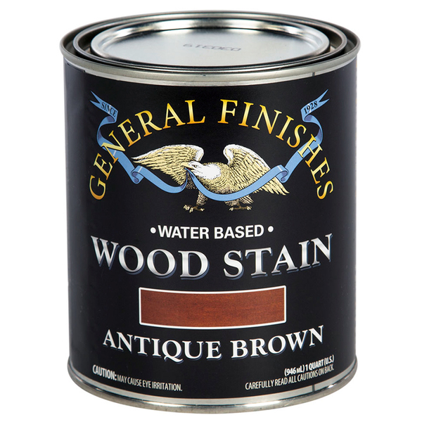 General Finishes 1 Qt Antique Brown Wood Stain Water-Based Penetrating Stain WAQT